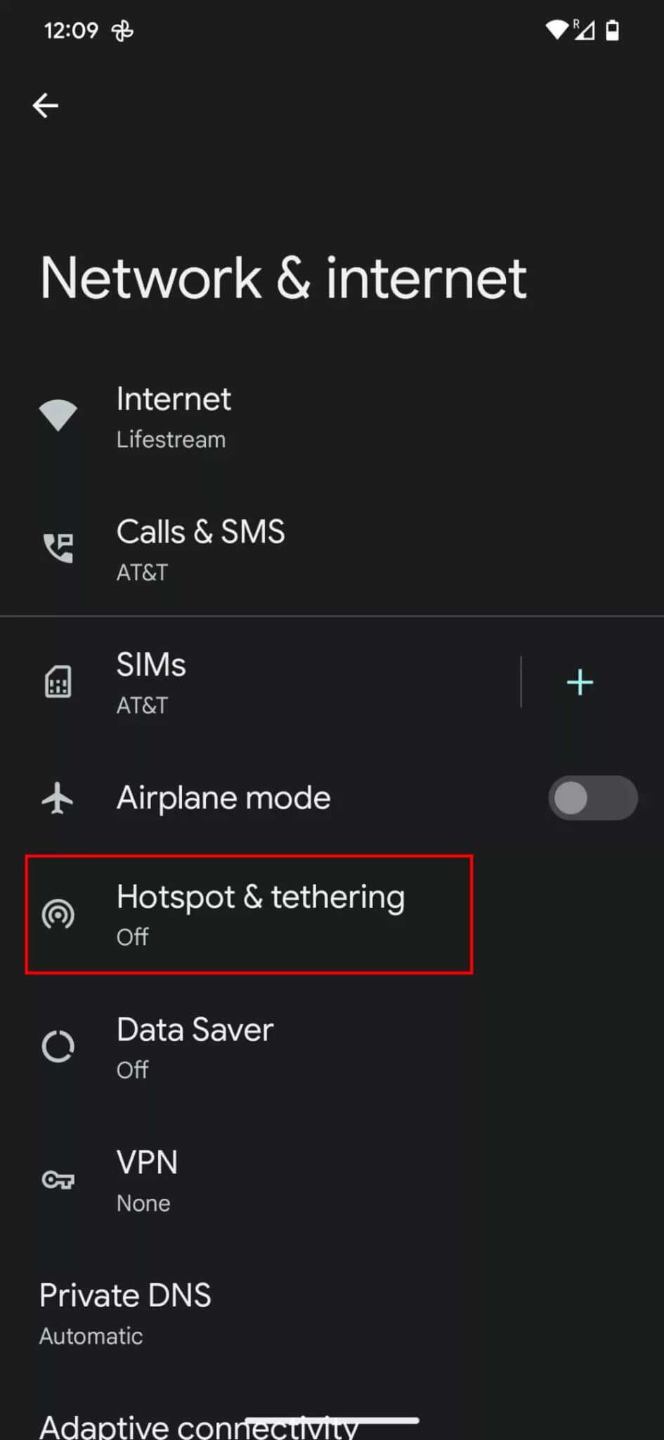 Android settings