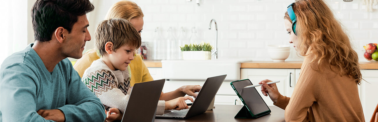 family at the kitchen table